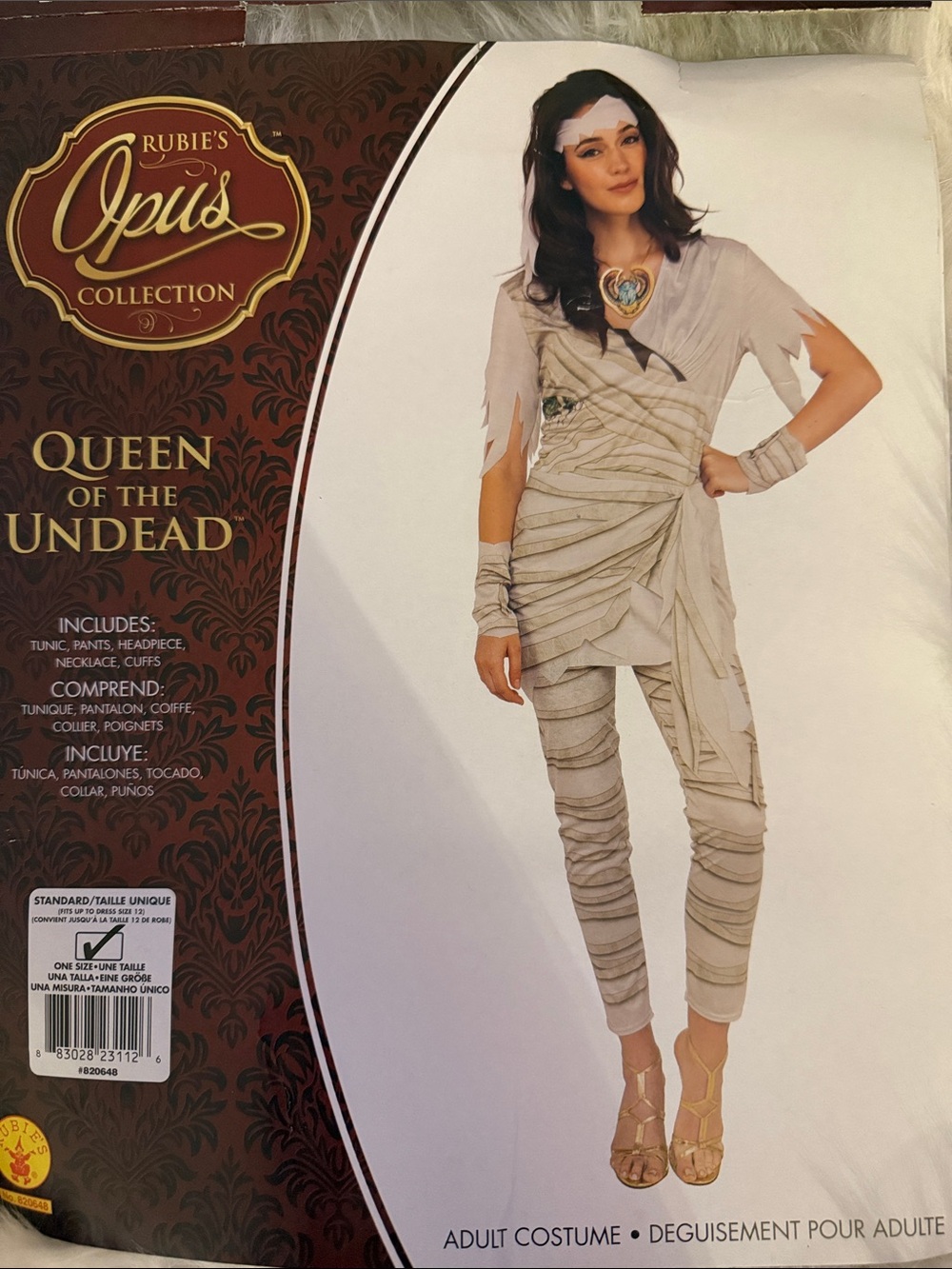 Queen of the Undead Women's Mummy Jumpsuit - Light Gray